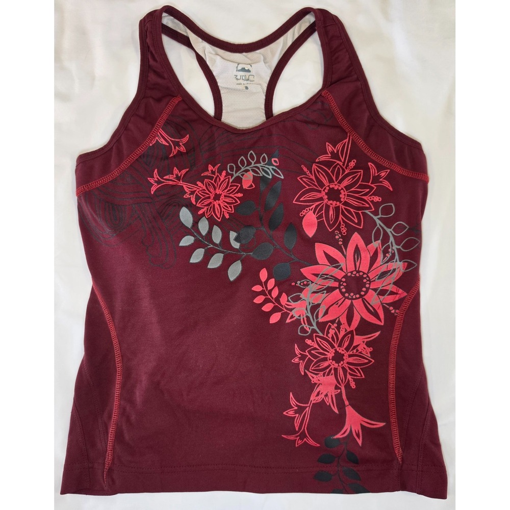 ZOIC Womens Floral Cycling Tank Top MTB Mountain Bike Jersey Racerback Pocket